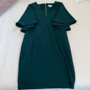 Calvin Klein green dress size 16 with gold hardware